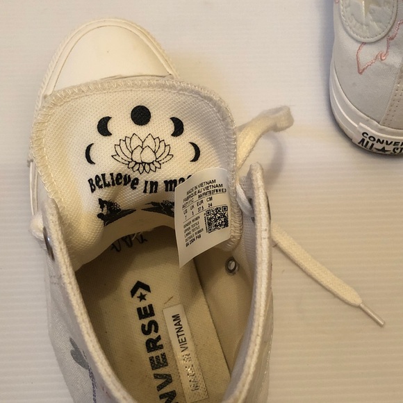 Converse ladies high top sneakers cream 7 size - Picture 7 of 8